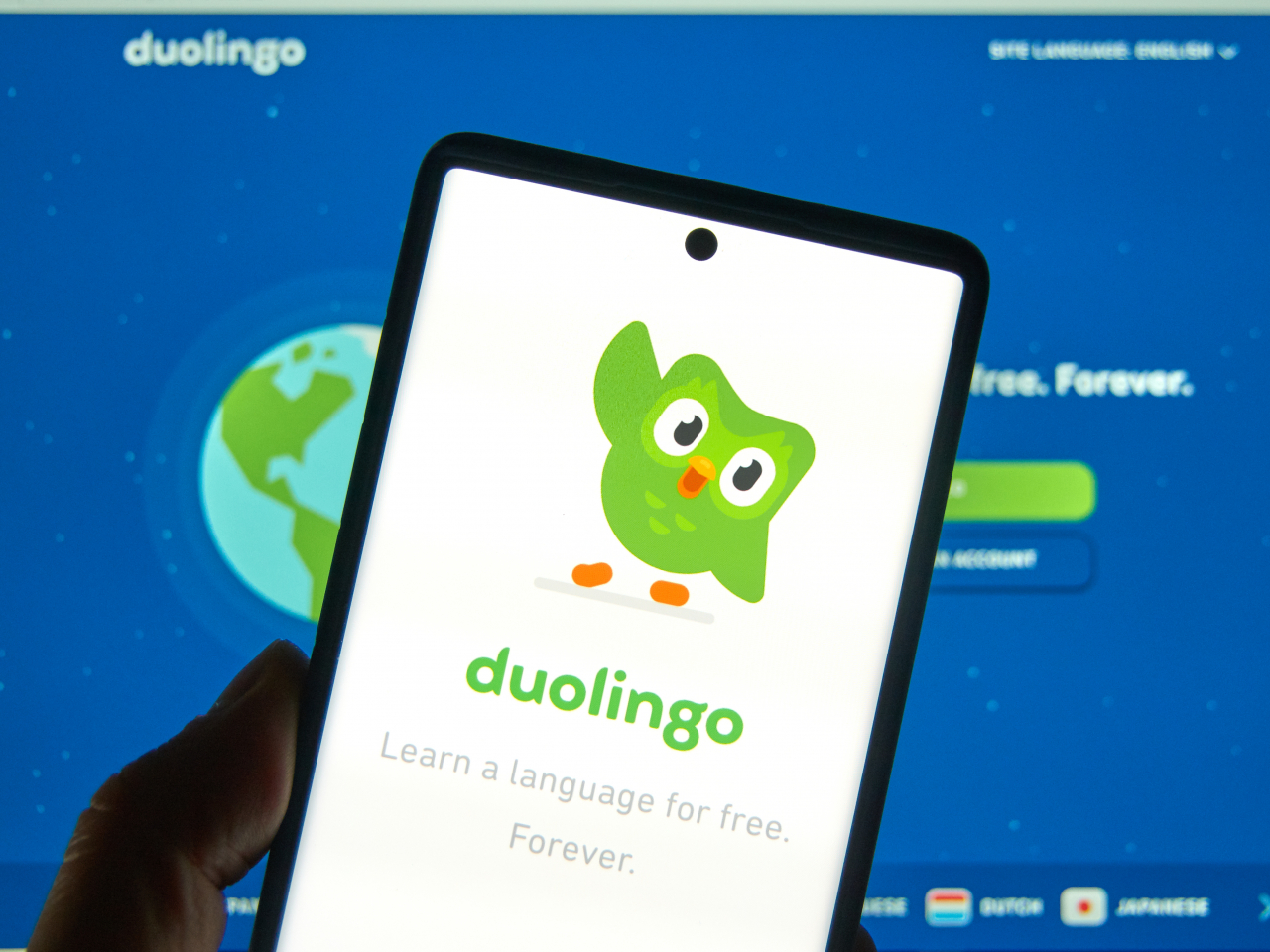 Ansicht der Sprachlern-App Duolingo