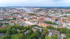 Luftaufnahme der Stadt Kiel